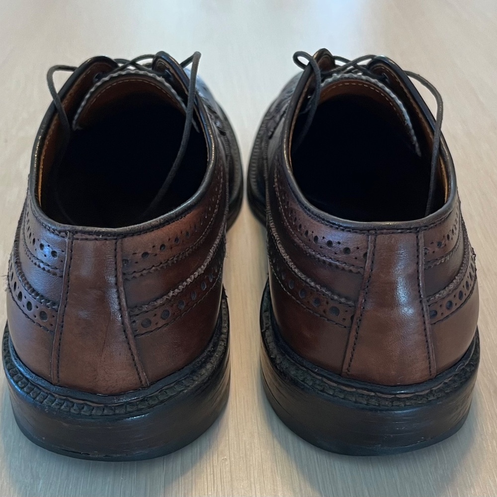 Alden Shoes Mens 7.5 Long Wing Gunboat Bluchers Dark Brown Calfskin for J. Crew - Picture 9 of 14